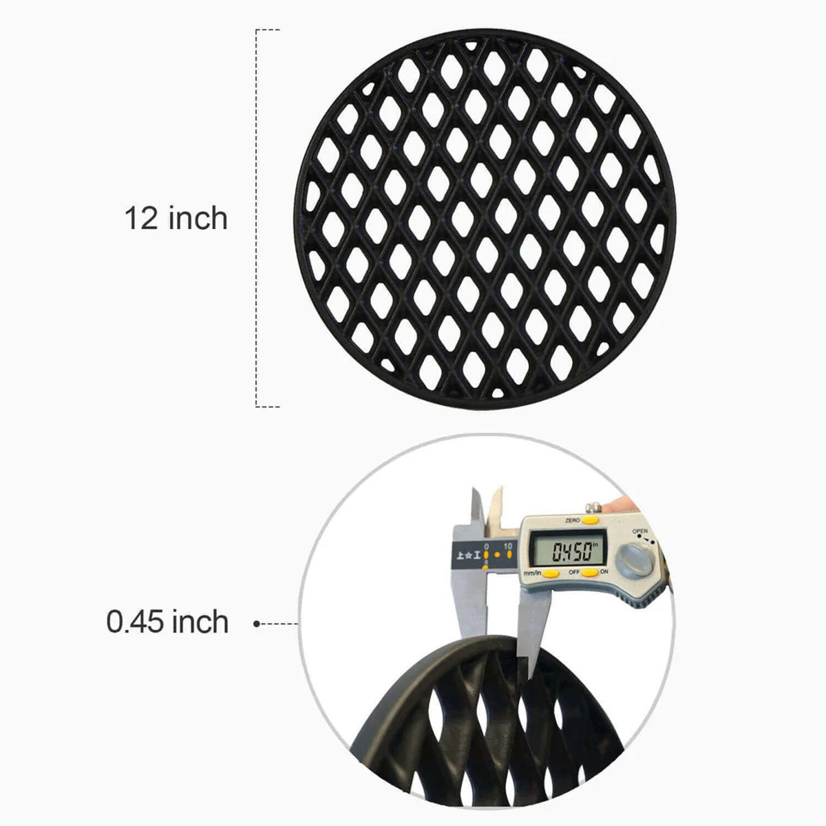Parrilla de hierro fundido con diseño de diamante para asador inteligente de infrarrojos