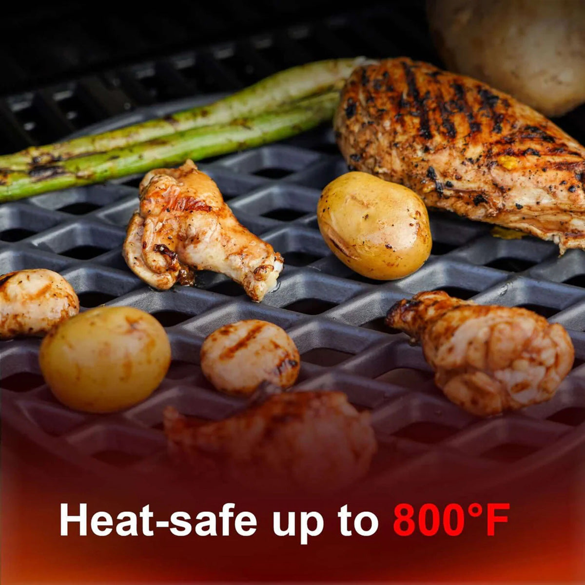 Parrilla de hierro fundido con diseño de diamante para asador inteligente de infrarrojos