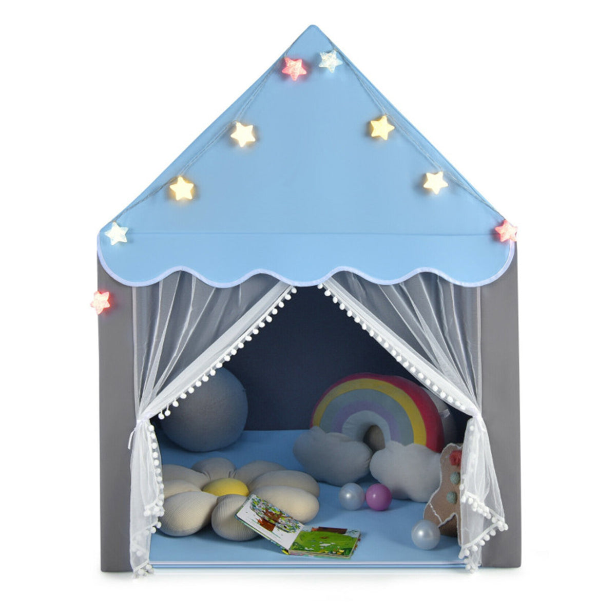 Kids Playhouse Tent with Star String Lights