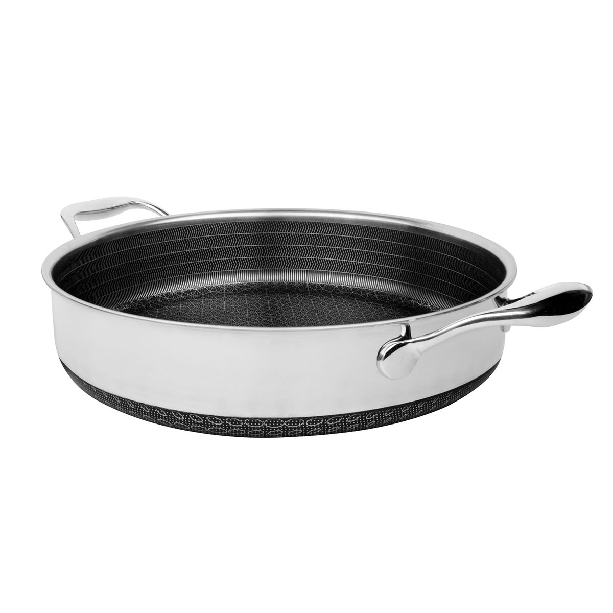 Sartén sauté híbrida antiadherente de acero inoxidable de 5 cuartos con tapa