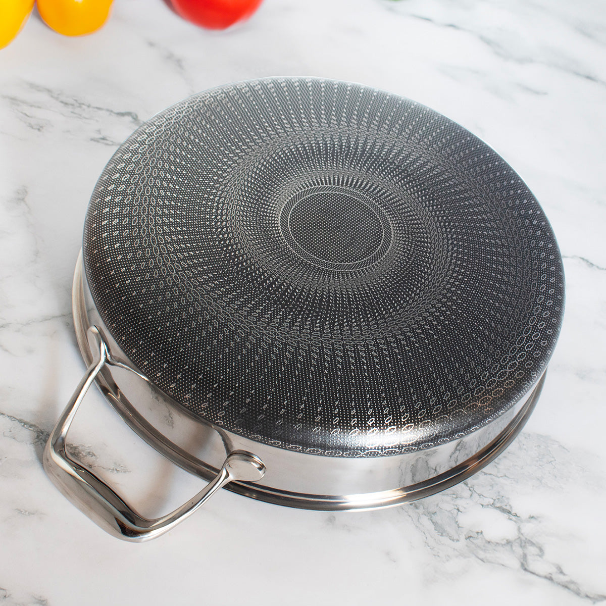 Sartén sauté híbrida antiadherente de acero inoxidable de 5 cuartos con tapa