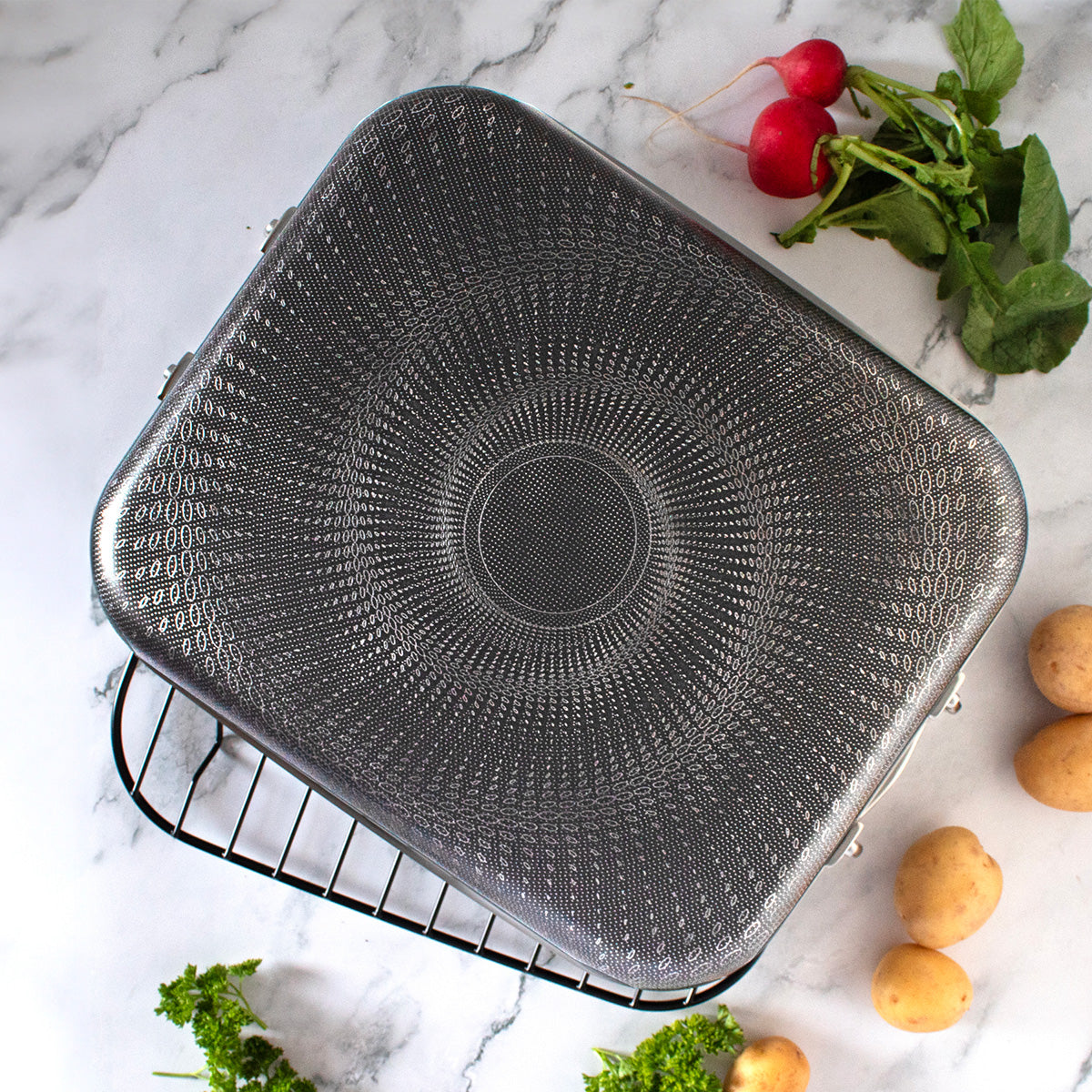 14'' Hybrid-Antihaft-Bratpfanne mit Rost