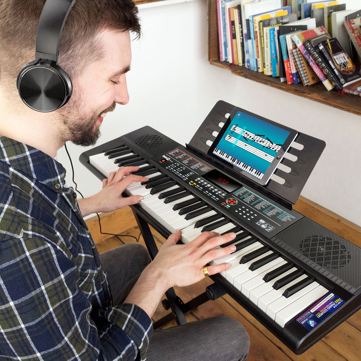 61-toetsen keyboard met standaard en hoofdtelefoon