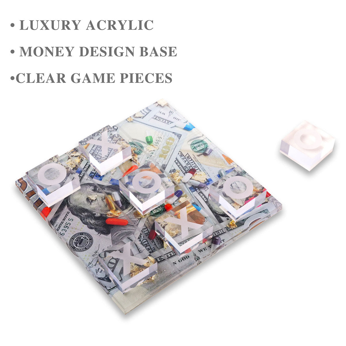 Juego de tres en raya de acrílico