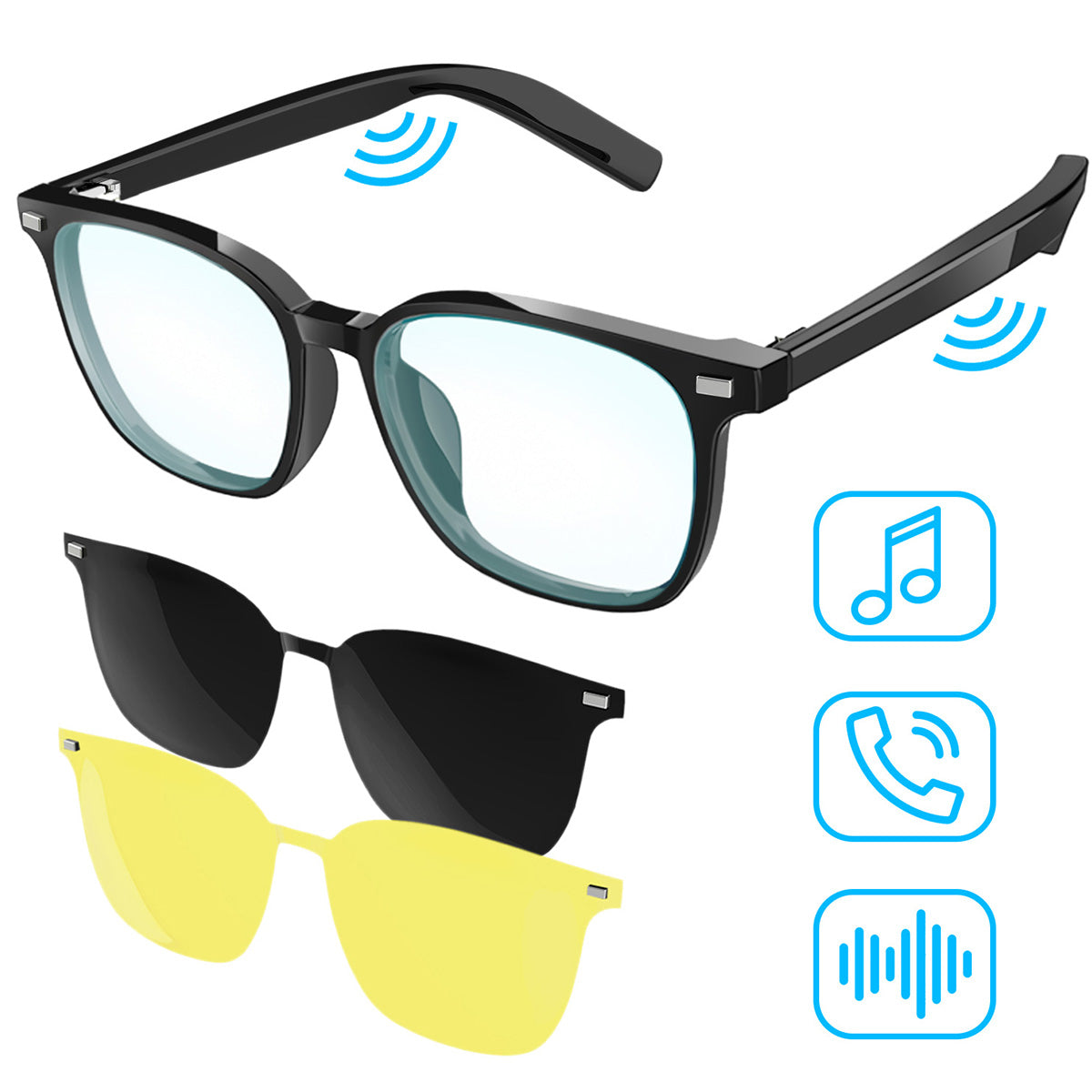 Bluetooth-smartbril met afneembare glazen