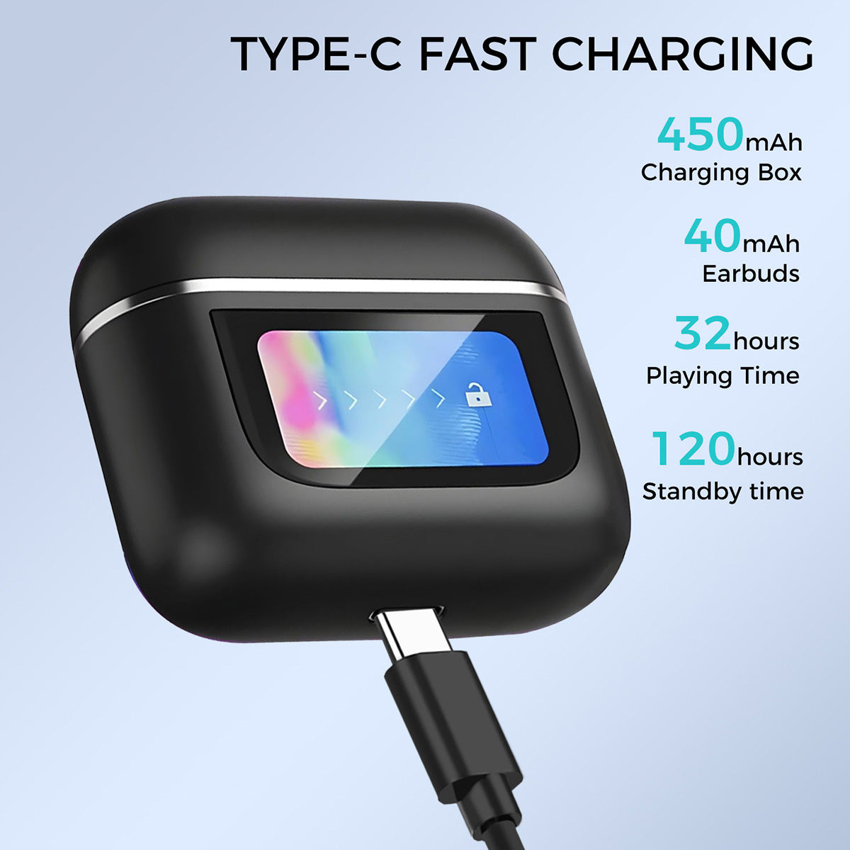 Wireless Earbuds with Touchscreen Smart Case