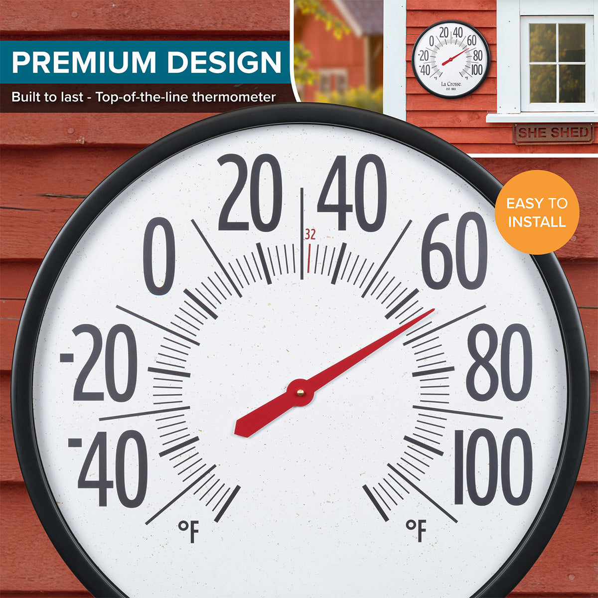 22'' übergroßes Zifferblatt-Thermometer