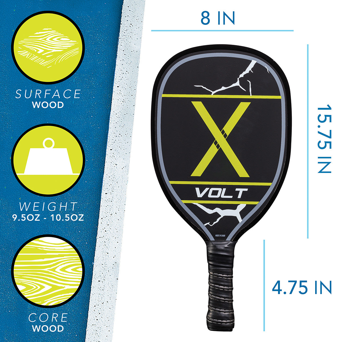 Set de 2 palas de pickleball de madera
