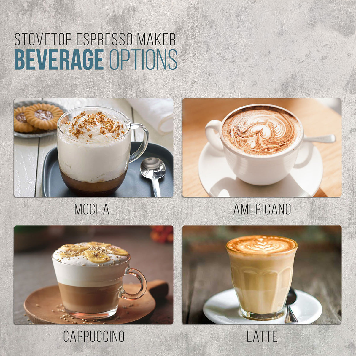 Juego de cafetera espresso de acero inoxidable de 500 mL y cuchara