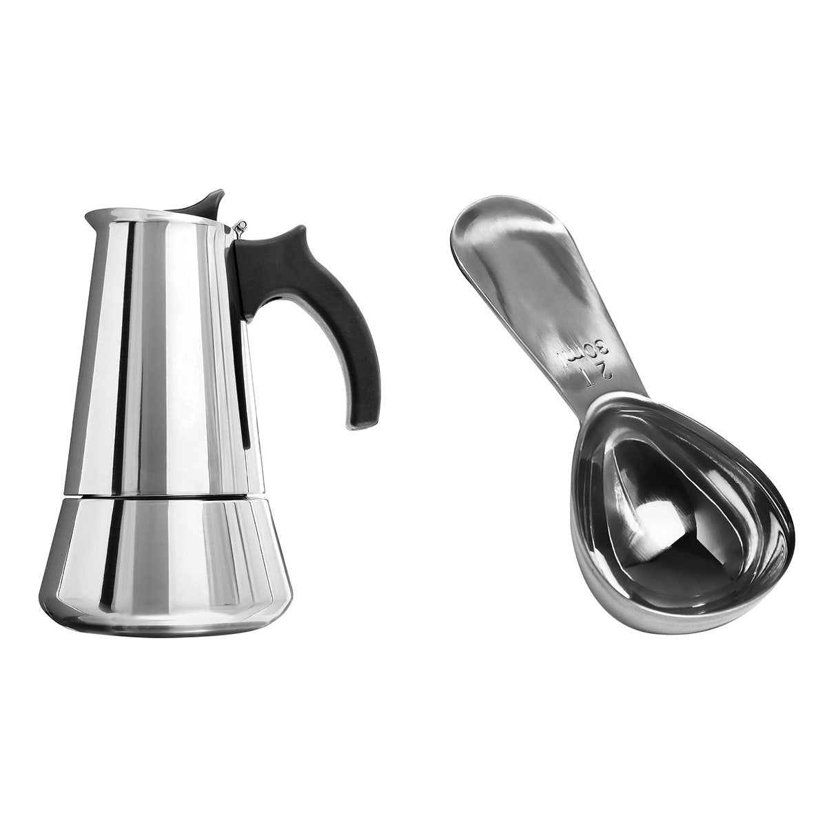 Juego de cafetera espresso de acero inoxidable de 500 mL y cuchara