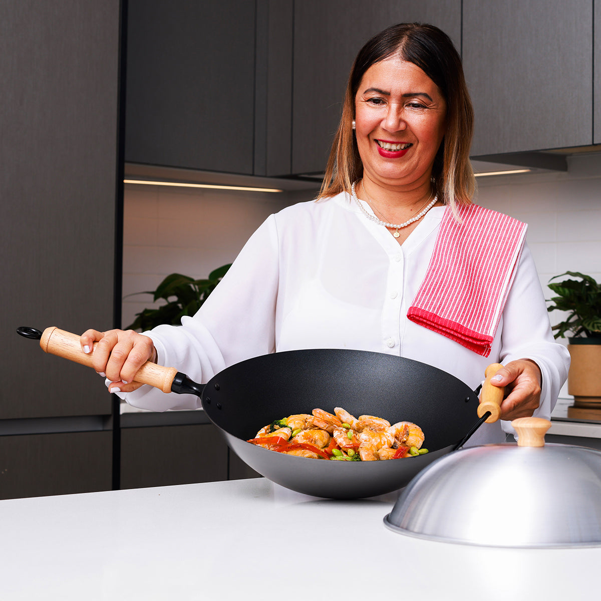 10-delige 14'' antiaanbak-wokset