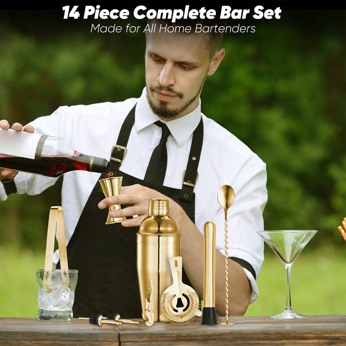 Set de coctelería de 14 piezas
