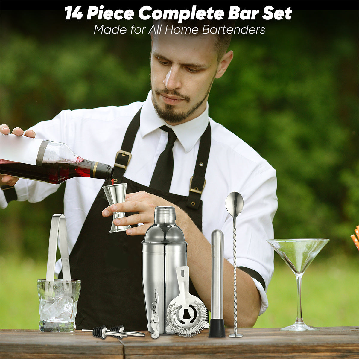 Set de coctelería de 14 piezas
