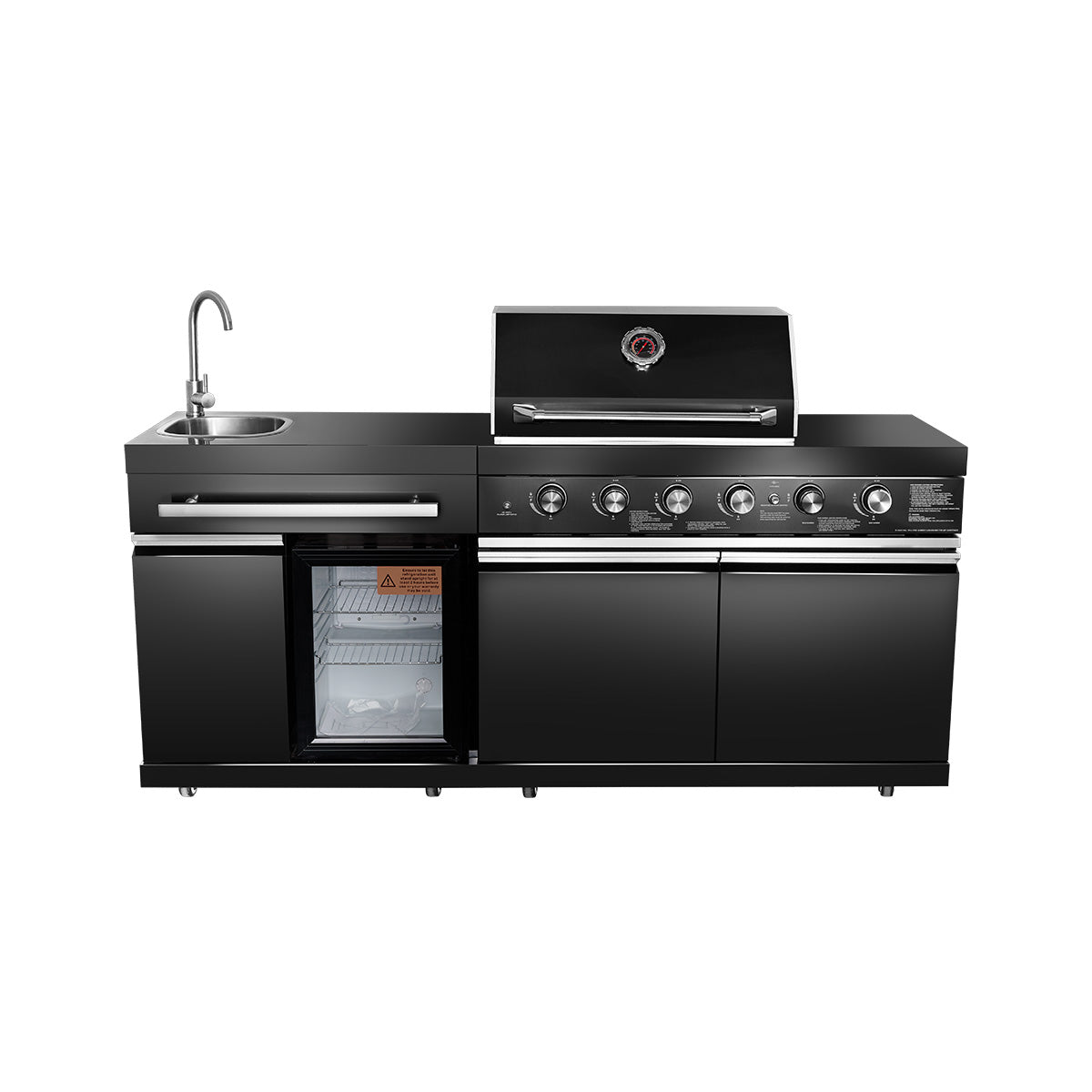 Black Stainless Steel Outdoor Grill Island