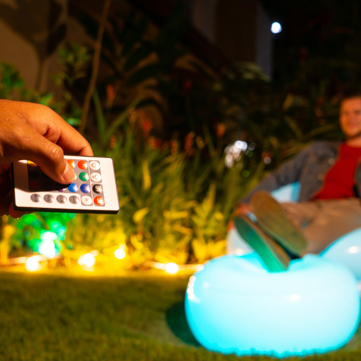 Opblaasbare LED-loungepoef