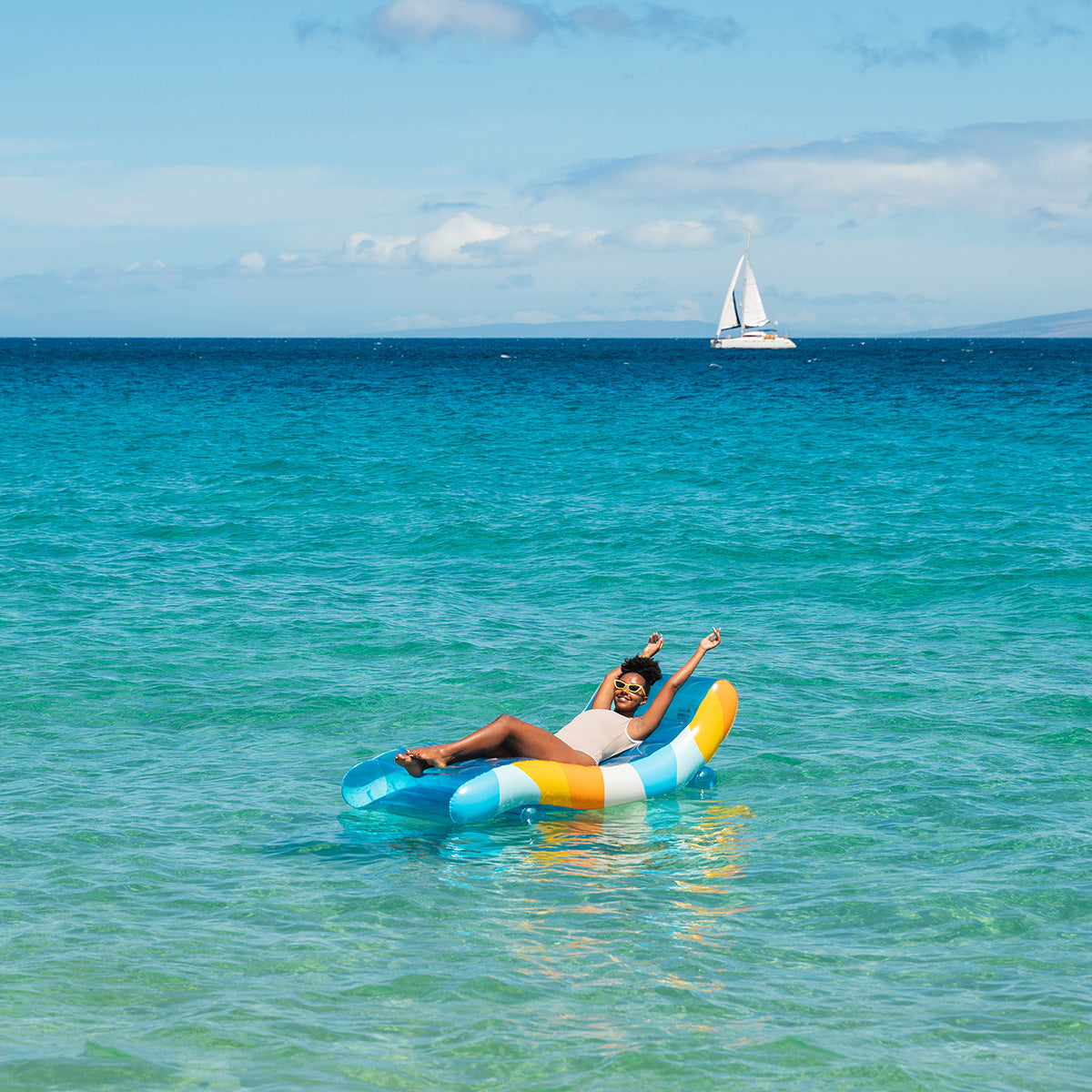 Tumbona flotante para piscina