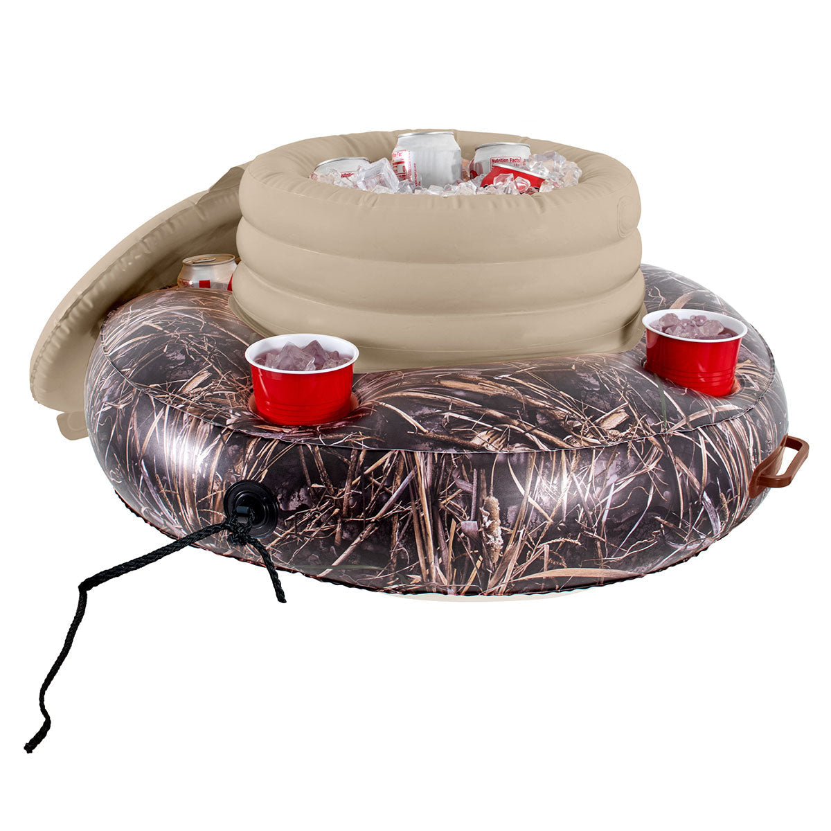 Enfriador de bebidas flotante con estampado de camuflaje