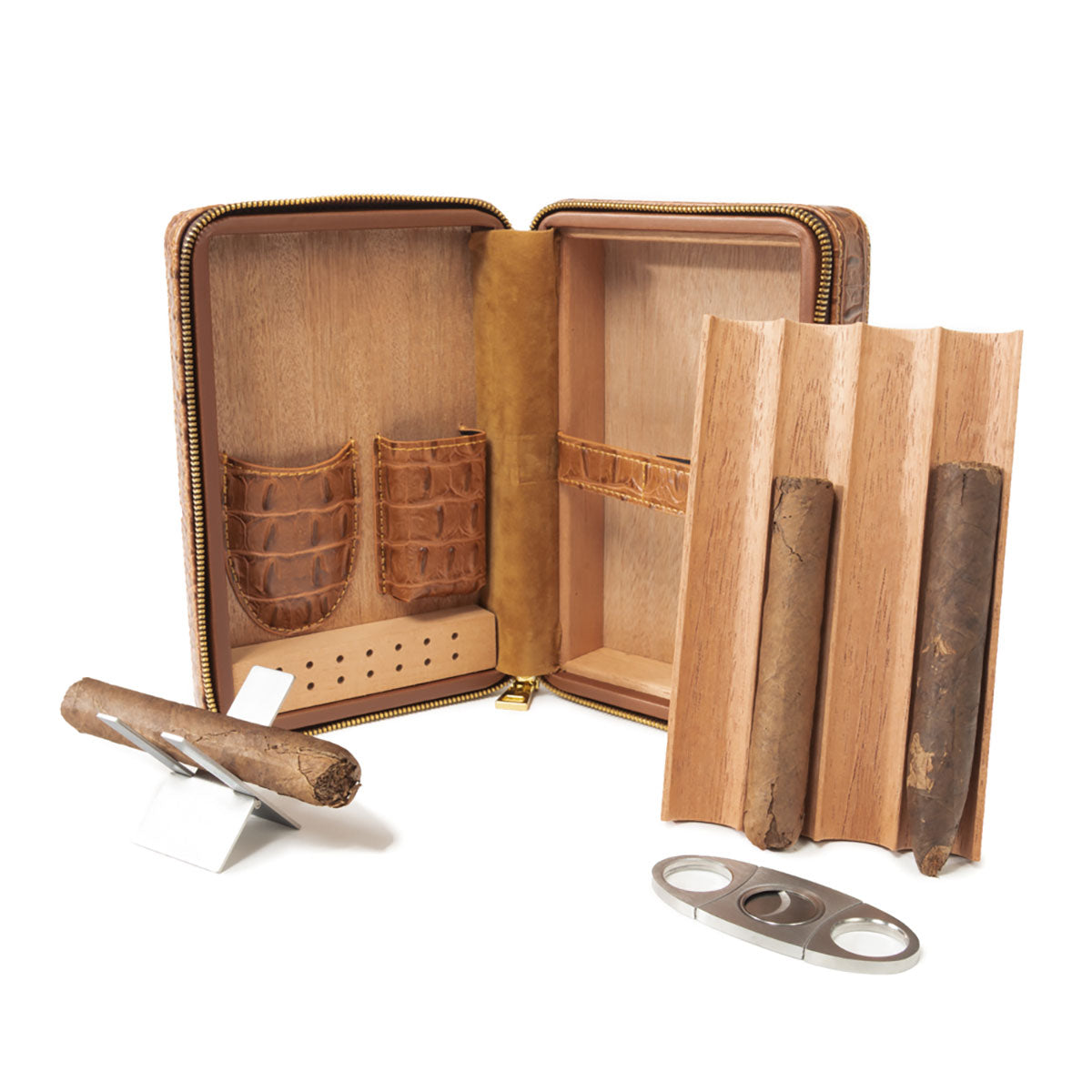 Estuche de viaje para cigarros Cain Croc de Brouk & Co