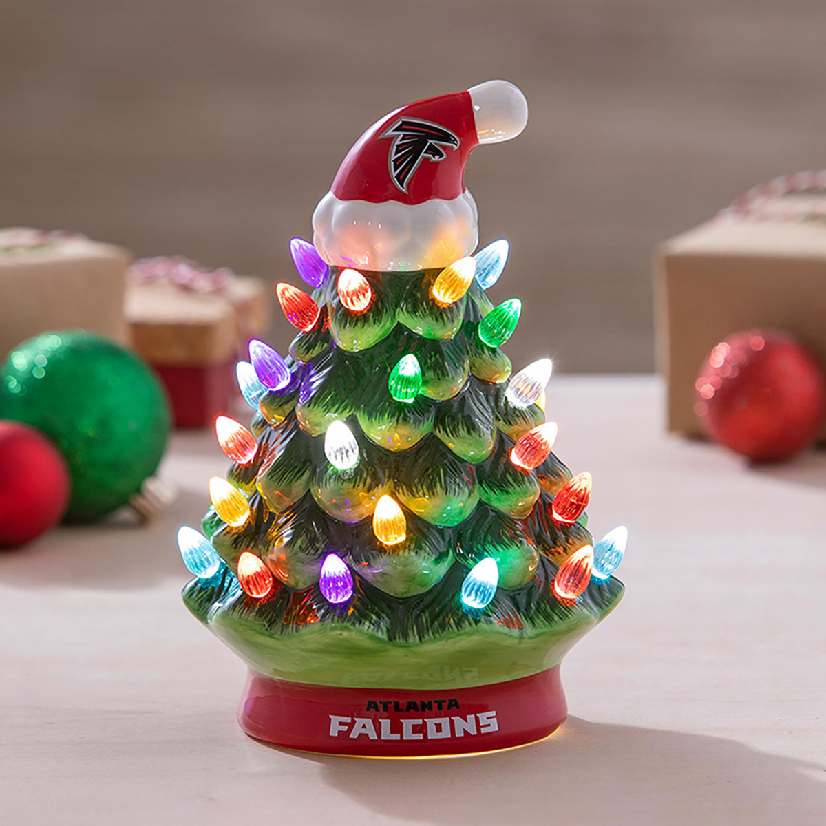 8-Inch LED Ceramic Christmas Tree Tabletop Decoration