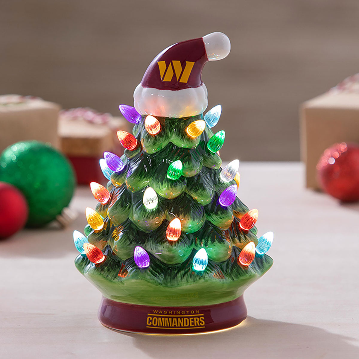 8-Inch LED Ceramic Christmas Tree Tabletop Decoration