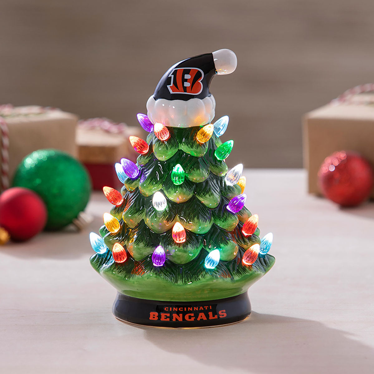 8-Inch LED Ceramic Christmas Tree Tabletop Decoration