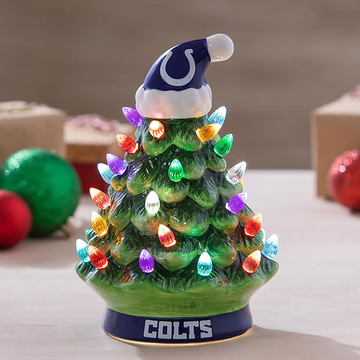 8-Inch LED Ceramic Christmas Tree Tabletop Decoration