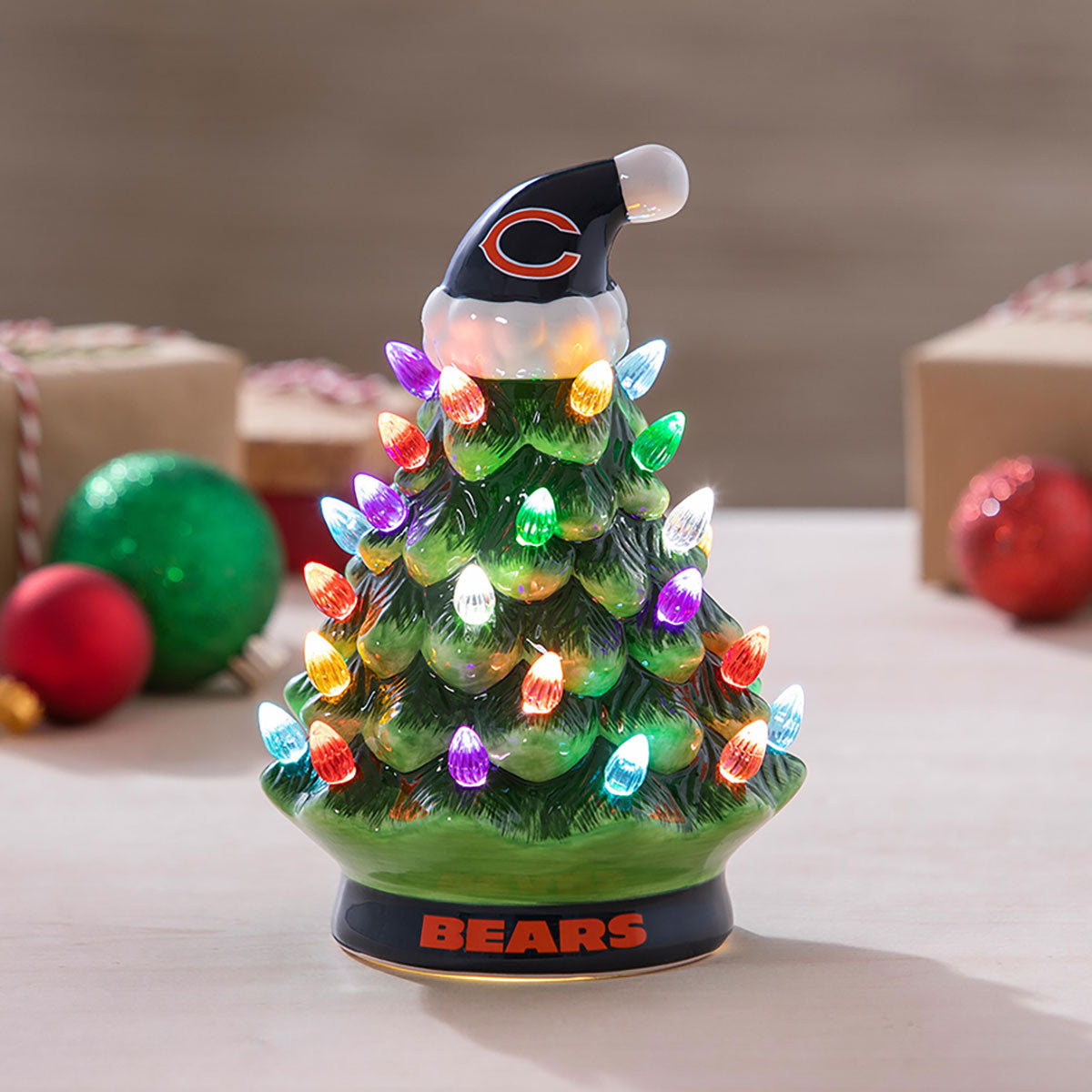 8-Inch LED Ceramic Christmas Tree Tabletop Decoration