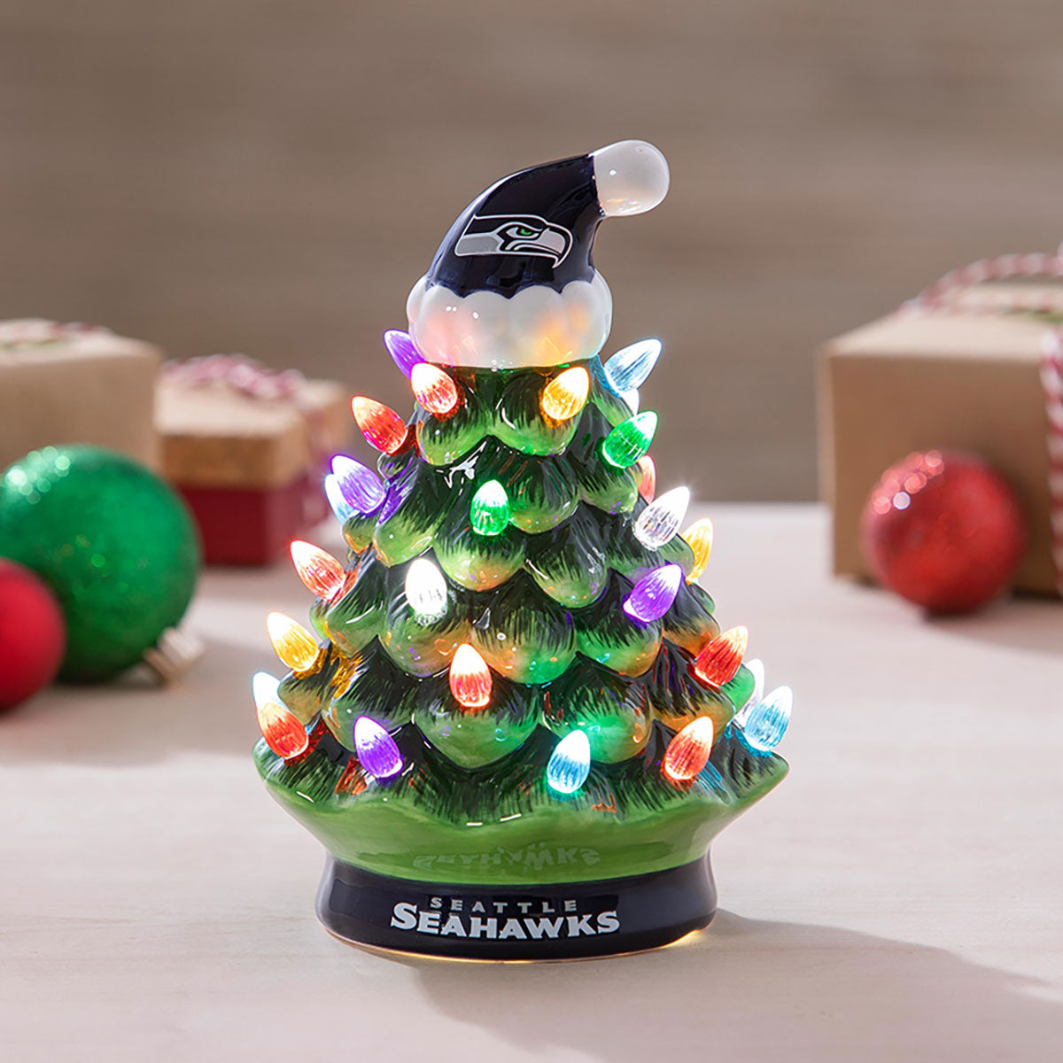 8-Inch LED Ceramic Christmas Tree Tabletop Decoration