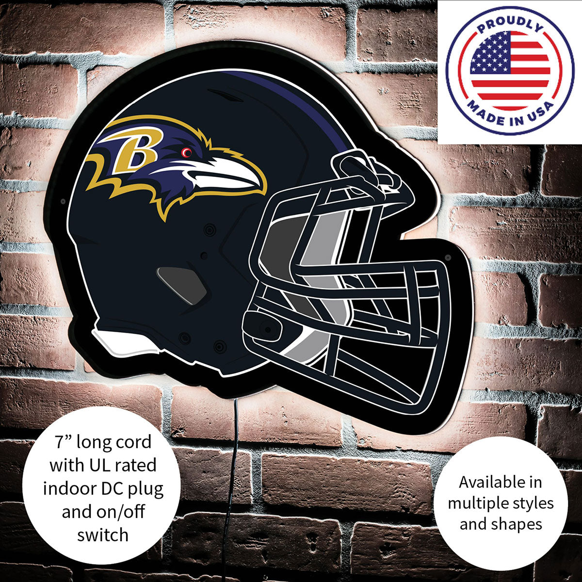 NFL Backlit Helmet Wall Sign
