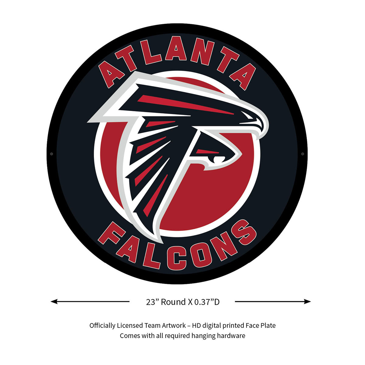 NFL Hintergrundbeleuchtetes, rundes Wand-Schild mit Vollkantenbeleuchtung
