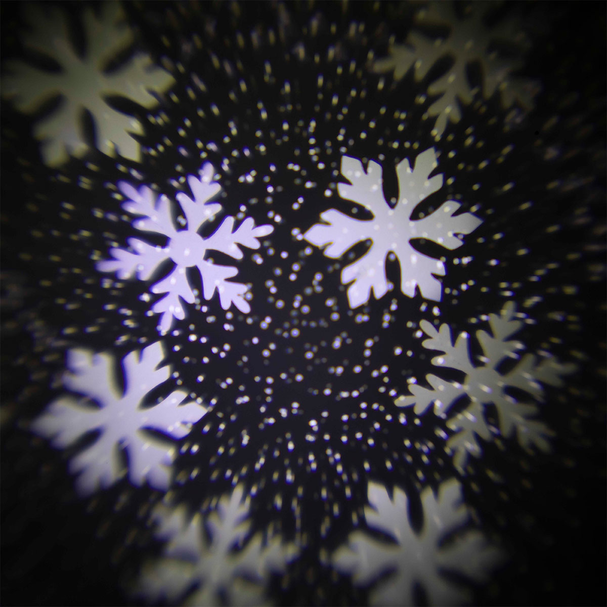 Adorno de muñeco de nieve para árbol con proyector de copos de nieve
