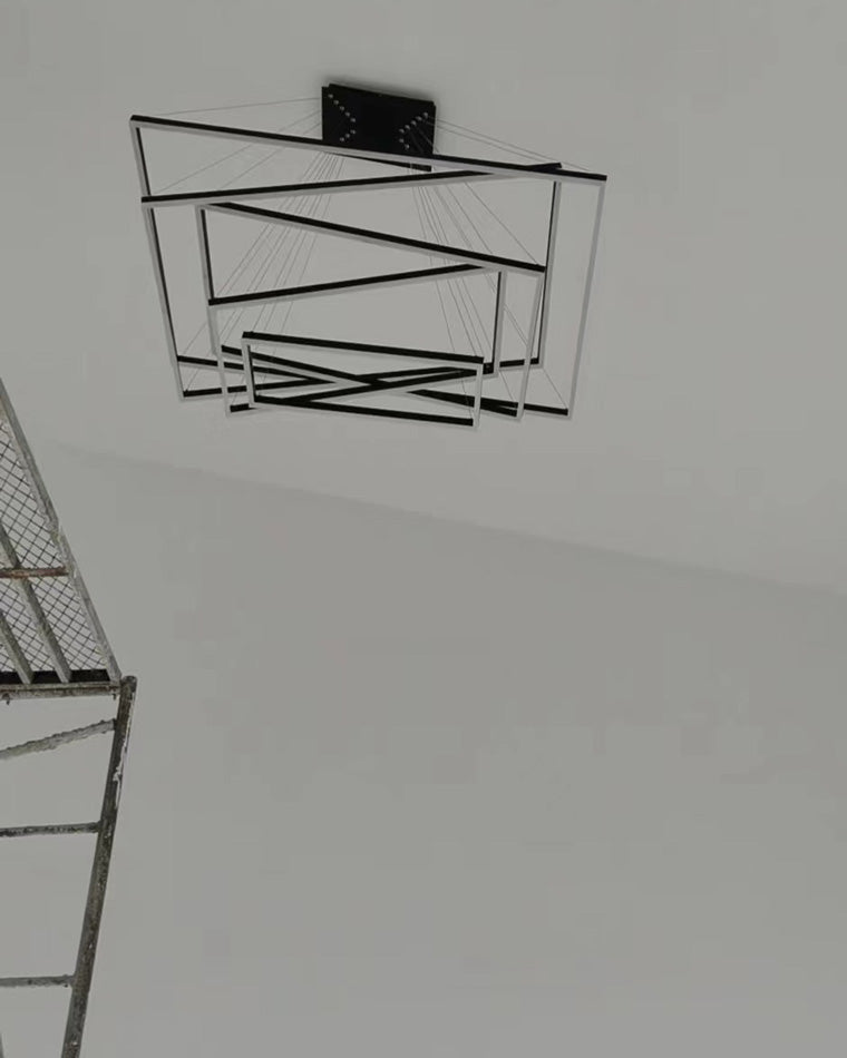 Multi-Tier Linear Suspension Fixture with Integrated LED, Adjustable Cable, Matte Black Metal Frame for Dining & Living Spaces | Thomler