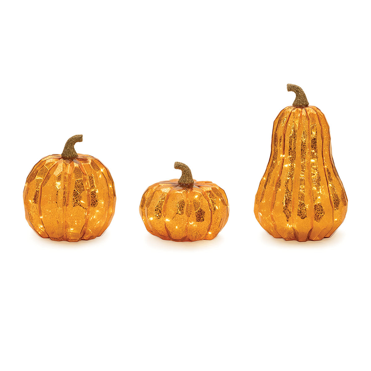 Beleuchtetes Herbstkürbis-Set (3er-Set)