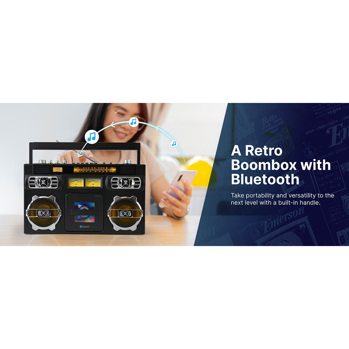 Retro-Tragbarer CD-Boombox