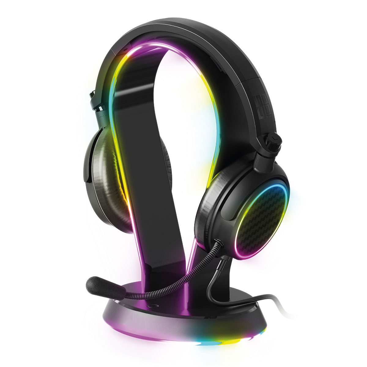 LED-Gaming-Headset mit Ständer und Mikrofon