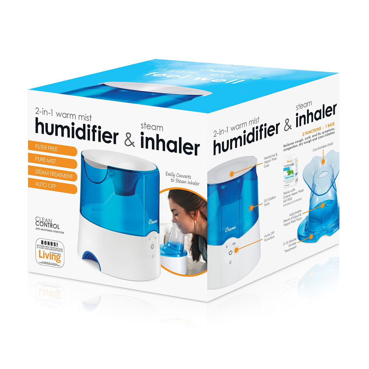 Humidificador e inhalador de vapor caliente 2 en 1
