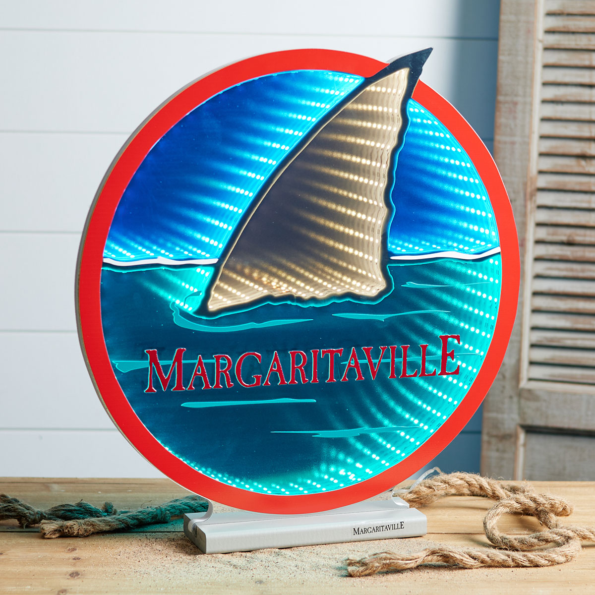 Luz infinita LED con aleta de tiburón de Margaritaville