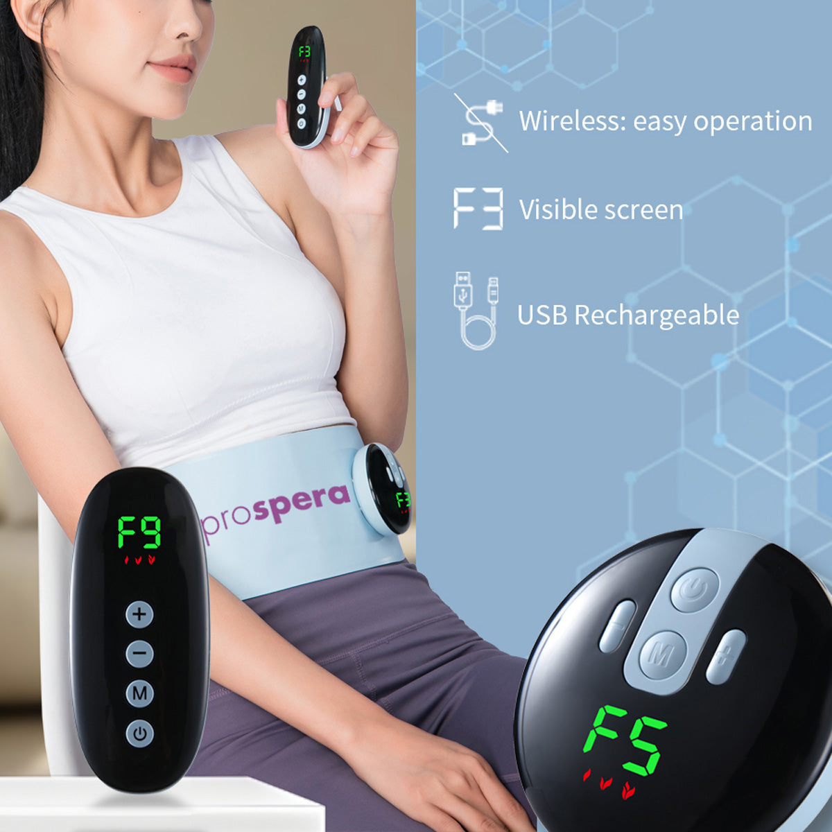 E.M.S.-Massagegürtel mit Wärmefunktion