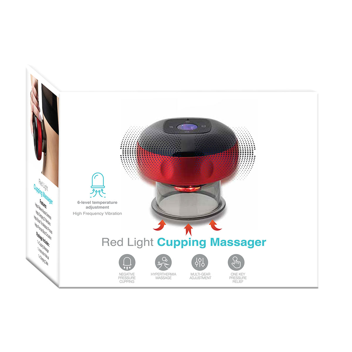 Elektrisch cupping-massageapparaat met rood licht