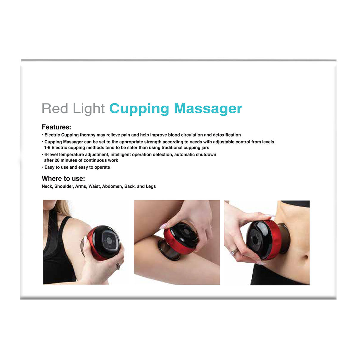 Elektrisch cupping-massageapparaat met rood licht