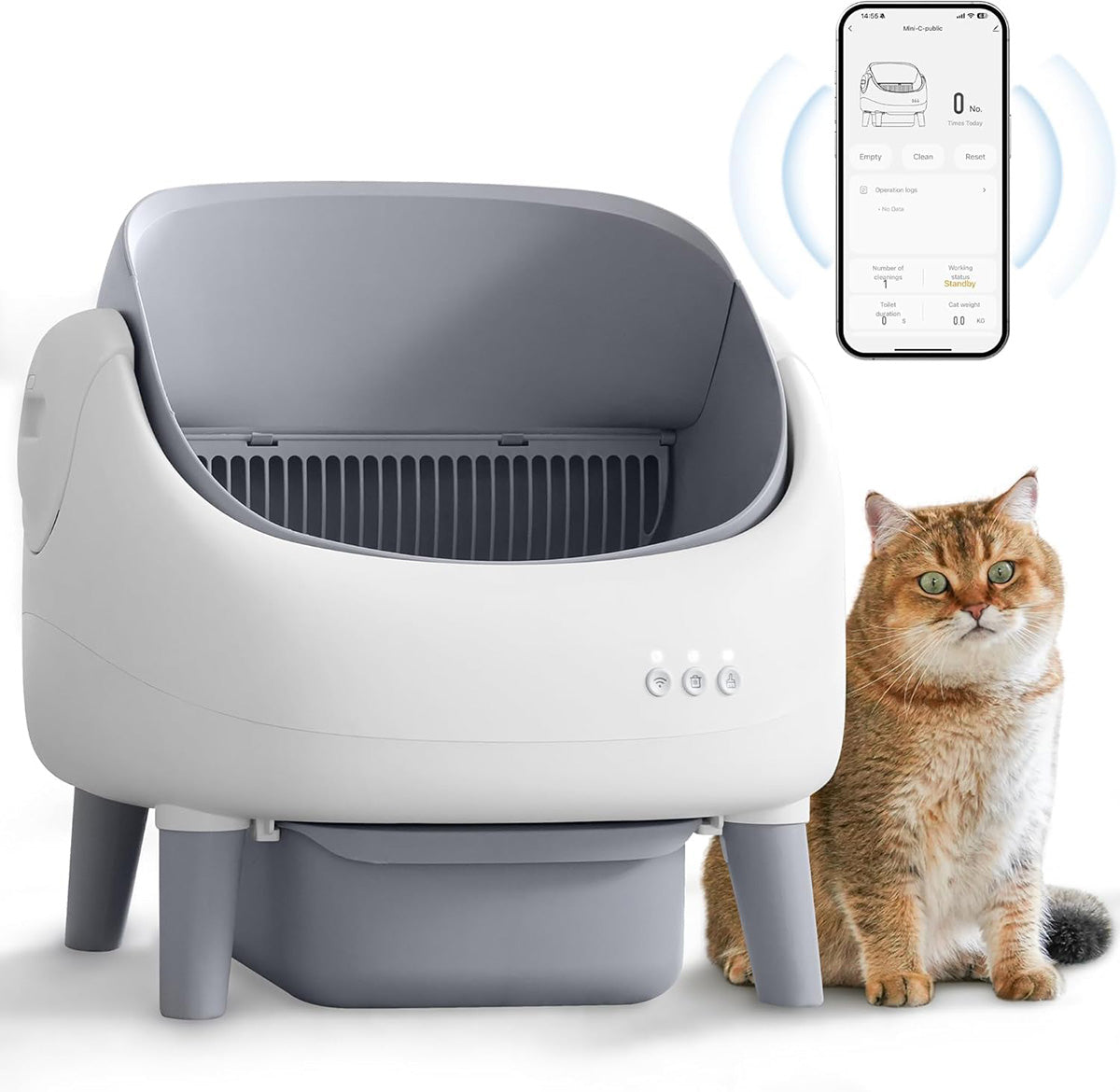 Caja de arena autolimpiable con control de olores para gatos