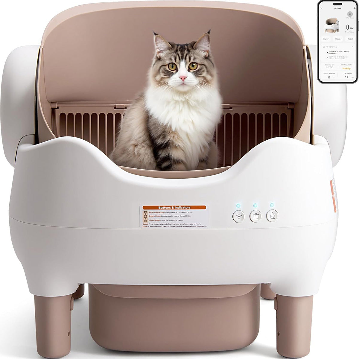 Selbstreinigende Katzentoilette mit Geruchskontrolle