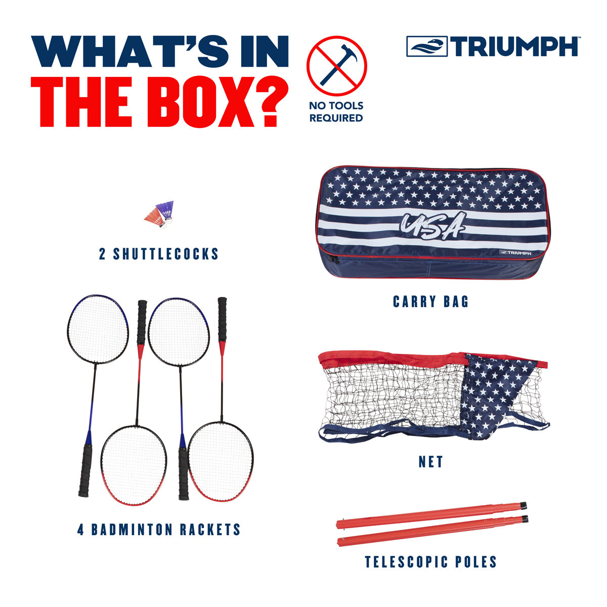 Patriotisches tragbares Badminton