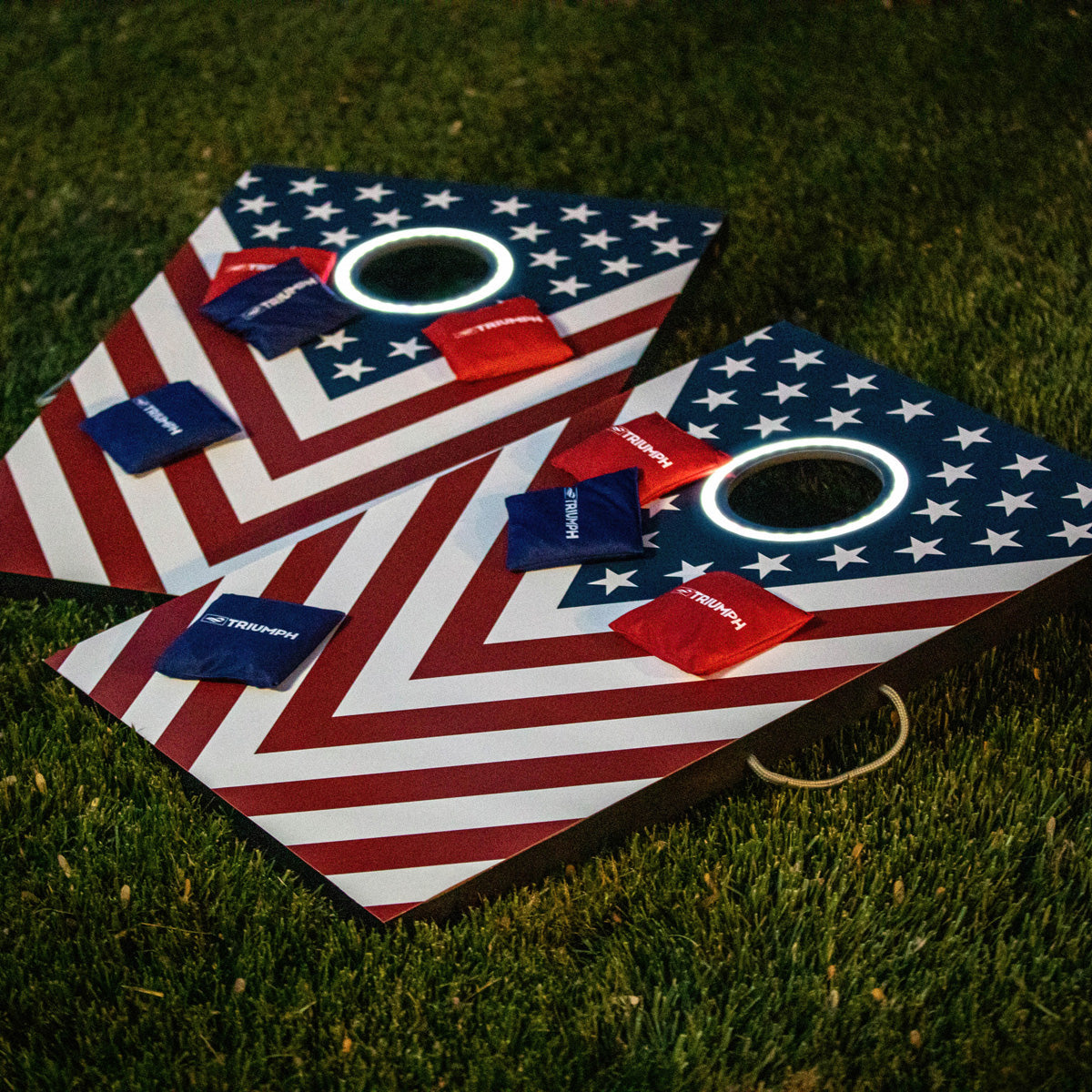 Patriotisches LED-Cornhole-Set (2x3)
