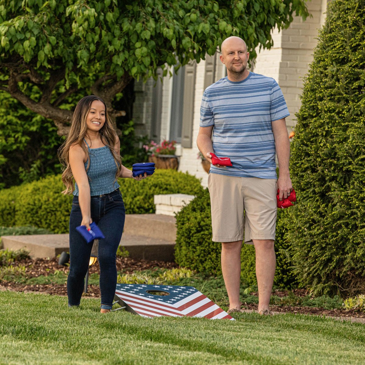 Patriotisches LED-Cornhole-Set (2x3)