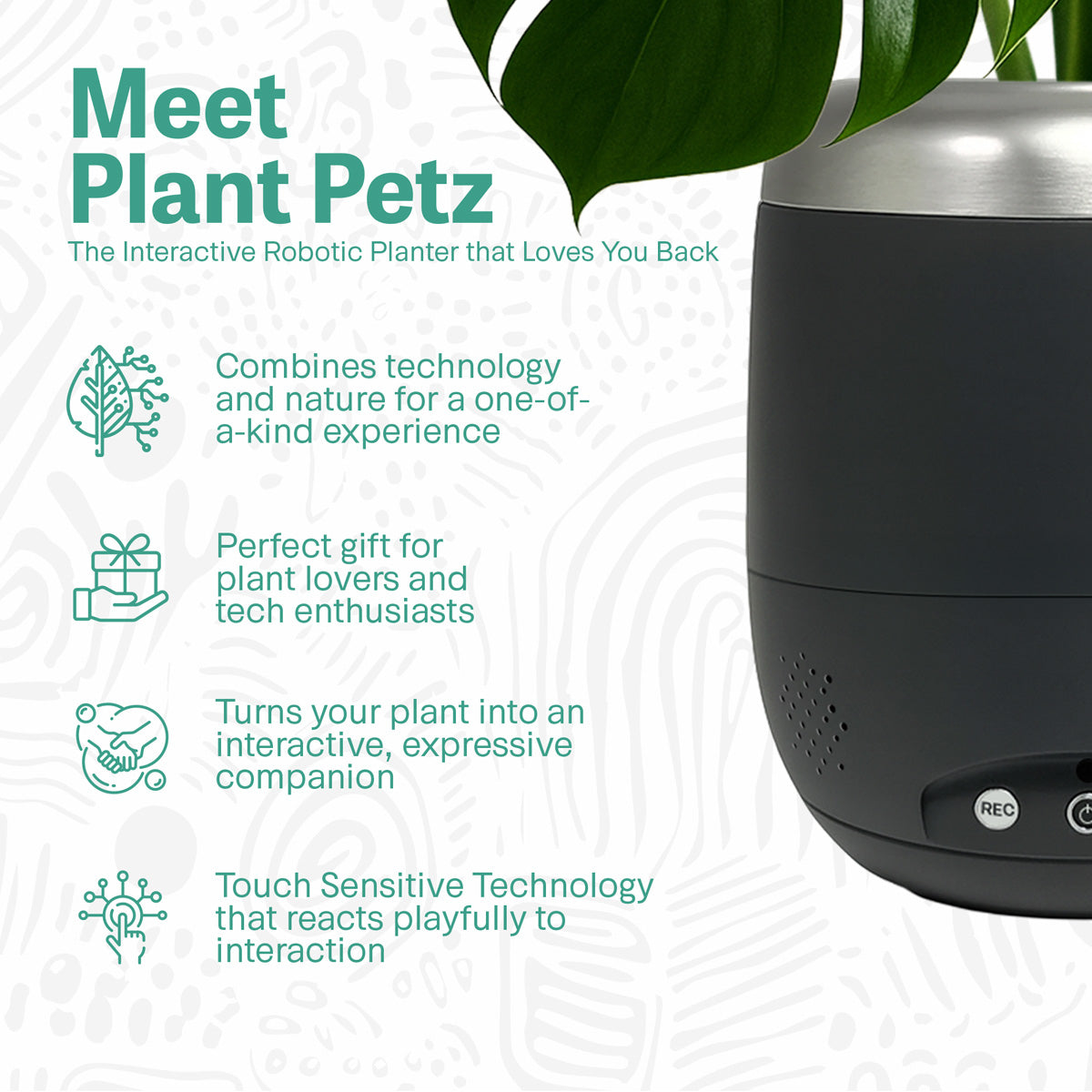 Interaktiver 6-Zoll-Smart-Pflanztopf mit Lautsprecher