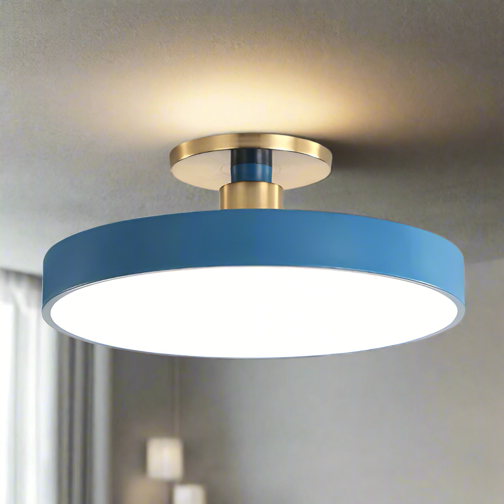 Round Acrylic Flush Mount Light 24 Inch Gold LED Bedroom Living Room Overhead Fixture Scandinavian Style Modern Home Ceiling Lighting | Thomler