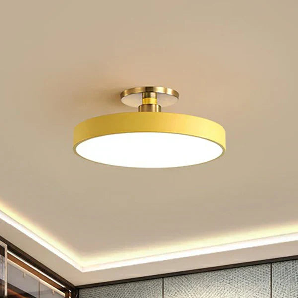 Round Acrylic Flush Mount Light 24 Inch Gold LED Bedroom Living Room Overhead Fixture Scandinavian Style Modern Home Ceiling Lighting | Thomler