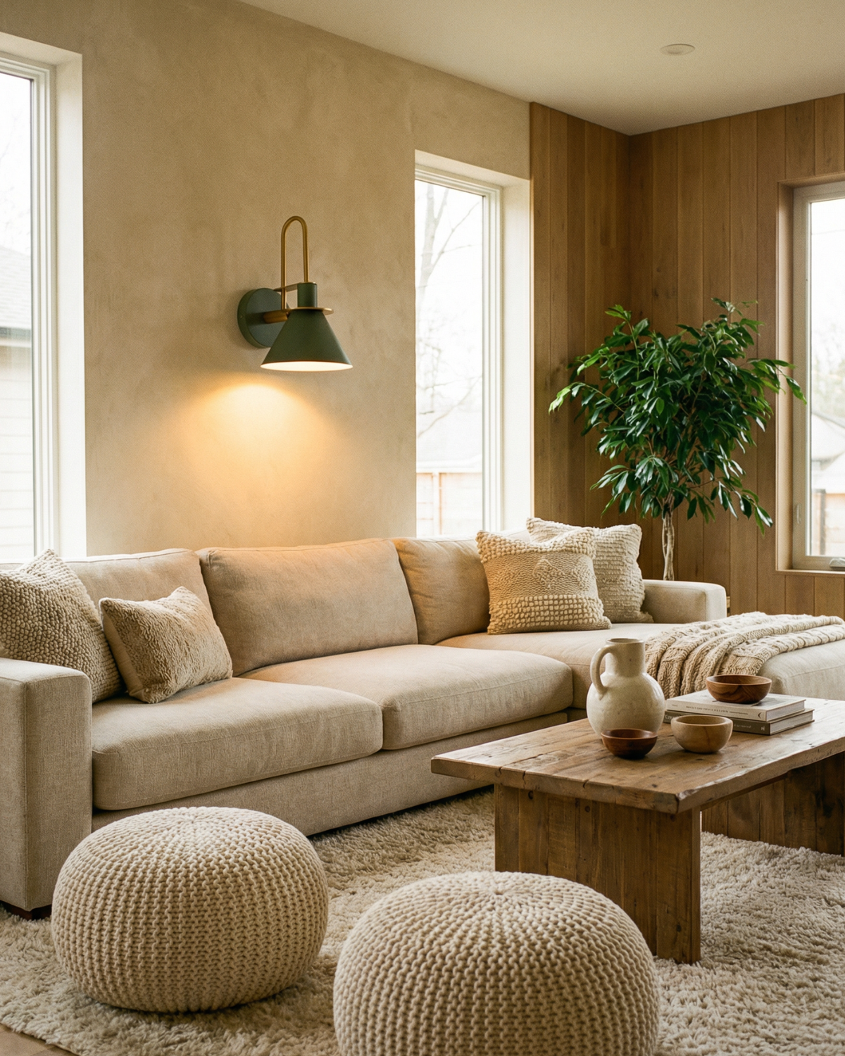Aplique de pared de travertino y madera con luz LED blanco cálido para dormitorio, sala de estar y pasillo, iluminación de acento en piedra minimalista moderna | Thomler