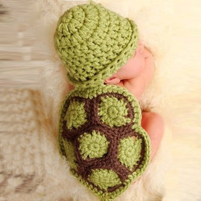 Explosion models hand-woven hundred days baby photography suits hooks wild newborn photography props small turtle modeling